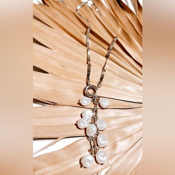 bohemian pearl necklace A258 - Picture 3 of 3